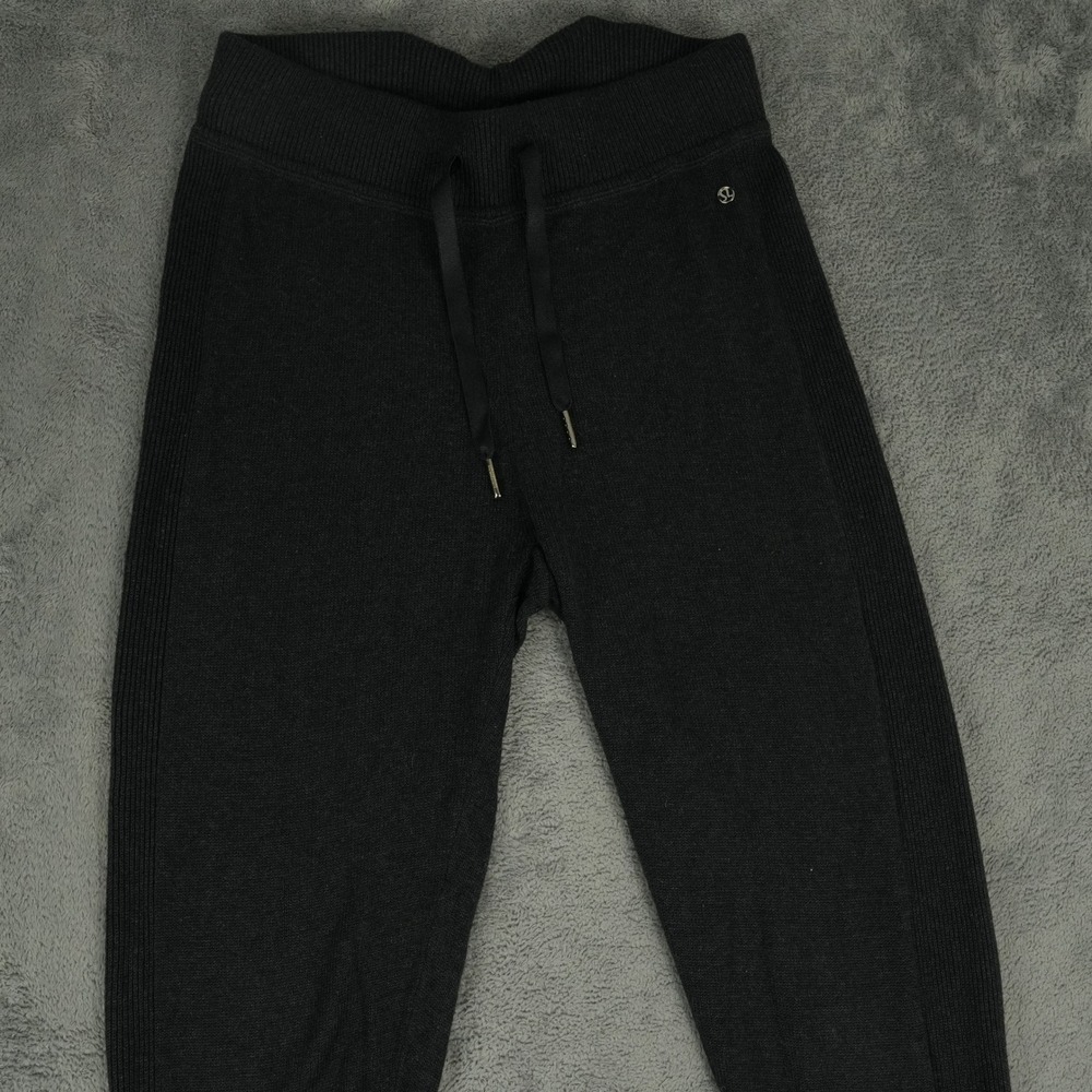 Lululemon Sweet Savasana Sweater Pant Womens 6 Black Cashmere Blend Stirrup Cuff